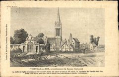 VINTAGE POSTCARD Vierville On Sea District of Bayeux Church