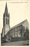 VINTAGE POSTCARD Vierville On Sea the Church
