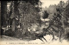 VINTAGE POSTCARD Surroundings of Caen Etavaux Boat (nice shot)