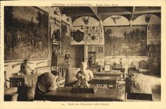 El castillo de la POSTAL de la VENDIMIA del museo Leon de Montrottier acumula el sitio de los caballeros