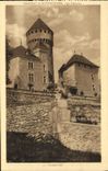 Castillo de la POSTAL de la VENDIMIA de Montrottier cerca de los ataques frontales meridionales de Annecy