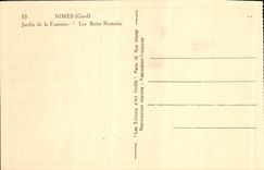 CPA Nimes Jardin de la Fontaine Les Bains Romains