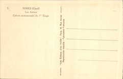 Galería monumental de Nimes de la POSTAL de la VENDIMIA de la 1ra etapa