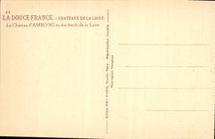 Castillo de Loire ch4ateau Amboise de la POSTAL de la VENDIMIA visto de los bordes del Loire