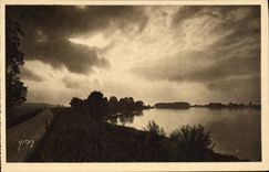 VINTAGE POSTCARD Loire ch4ateau Castle Sunset on the Loire Seen from of the road of Langeais has Usse