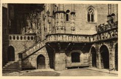 VINTAGE POSTCARD Rocamadour the square the staircase of the miraculous vault