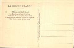 VINTAGE POSTCARD Rocamadour the tomb of Amadour Saint and the entry of the miraculous vault