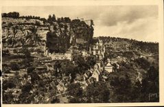 CPA Rocamadour Vue Generale Prise de la Route de Cahors