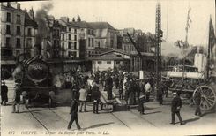 CPA Dieppe Depart du Rapide pour Paris Train TOP