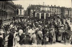 POSTAL Dieppe Criee de la VENDIMIA en la TAPA de Poisson