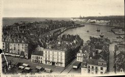 Opinión de Dieppe de la POSTAL de la VENDIMIA tomada de la iglesia Jacques Saint