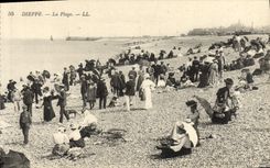 POSTAL Dieppe de la VENDIMIA la playa