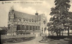 CPA Bruxelles Eglise Notre Dame du Sablon et Square du Petit Sablon