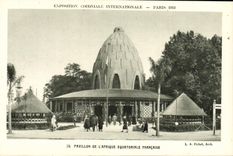 VINTAGE POSTCARD Fair Colonial International Paris 1931 Pavillon of French Equatorial Africa