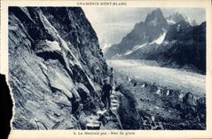 CPA Chamonix Mont Blanc Le mauvais pas Mer de glace