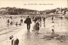 Tiempo de Le Havre de la POSTAL de la VENDIMIA buen con la playa