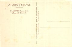 POSTAL Chartres de la VENDIMIA el Eure y la catedral