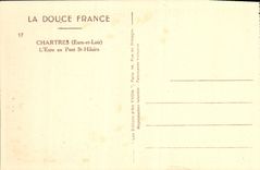 POSTAL Chartres de la VENDIMIA el Eure con el St Hilario del puente