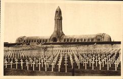 VINTAGE POSTCARD Douaumont Ossuary of Douaumont and national Cimetiere Militaria