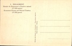 VINTAGE POSTCARD Douaumont Ossuary of Douaumont and national Cimetiere Militaria