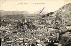VINTAGE POSTCARD Foix Panoramic View