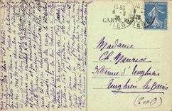 Opinión panorámica de Foix de la POSTAL de la VENDIMIA