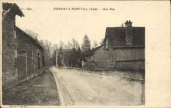 VINTAGE POSTCARD Rosnay the Hospital a Street