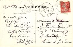 POSTAL Axat interior de la VENDIMIA de la catarata Jorte Saint