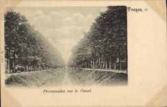 VINTAGE POSTCARD Troyes Walks on the Canal