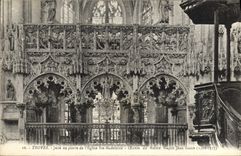 VINTAGE POSTCARD Troyes Jube out of stone of the church co. Madeleine