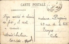 POSTAL Vendeuvre de la VENDIMIA en Barse las fuentes de flujo de Barse del Seine debajo del castillo