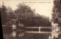 VINTAGE POSTCARD Bar on Paddle Landscape on the Paddle
