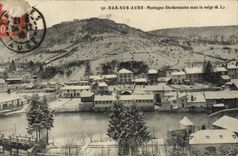 VINTAGE POSTCARD Bar on Paddle Assembly German co. Under snow