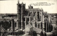 CPA Narbonne La basilique saint just et la tour sud reparee par Jean d'Harcourt