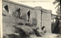 VINTAGE POSTCARD Bridge Malakoff Viaduct of the ady Close Marcillac