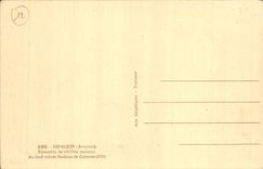 VINTAGE POSTCARD Espalion Together of old houses at the bottom feudal ruins of Calmont d' Olt