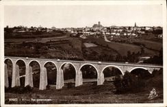 VINTAGE POSTCARD Rodez Panoramic View Train