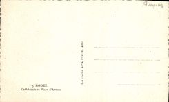 VINTAGE POSTCARD Rodez Cathedral and place of weapons