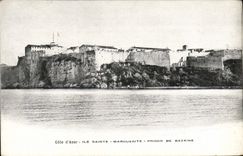 Dimensión de la POSTAL de la VENDIMIA de la isla azul Sainte Marguerite Prison De Bazaine