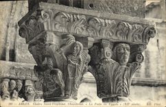 VINTAGE POSTCARD Arles Holy Cloister Trophime Capitals the escape in Egypt