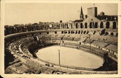 VINTAGE POSTCARD Soft Arles France View Of the Interior Of Arena