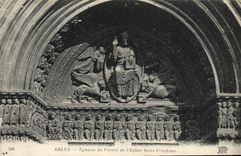 VINTAGE POSTCARD Arles Tympanum of the Holy Gate of the Church Trophime