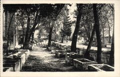 CPA Arles Sur Rhone Un Coin des Alyscamps Champs Elysees Romain