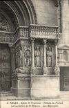 VINTAGE POSTCARD Arles Eglise St Trophime Details of the Gate the lapidation of St Etienne reject Them