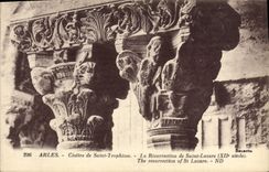 VINTAGE POSTCARD Arles Cloister of Trophime Saint the Resurrection of Lazare Saint