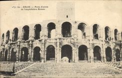 VINTAGE POSTCARD Arles Main door of the Roman amphitheater