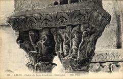 VINTAGE POSTCARD Arles Cloister St Trophime Capitals