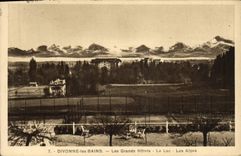 VINTAGE POSTCARD Divonne les Bains Large Hotels the Lake