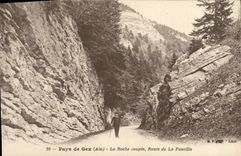 VINTAGE POSTCARD Country of Gex the Rock Coupee Road of the Sickle
