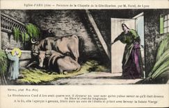 VINTAGE POSTCARD Ars Church Painting of the vault of the glorification Borel Lyon